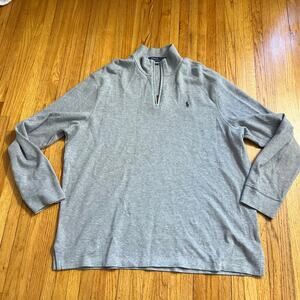 Polo Ralph Lauren Sweater Mens XL Long Sleeve 1/4 Zip Pullover Gray Estate Rib